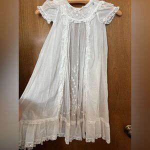 Beautiful Girls Cotton Embroidered Lace Christening Gown 10 piece size 0-3 month